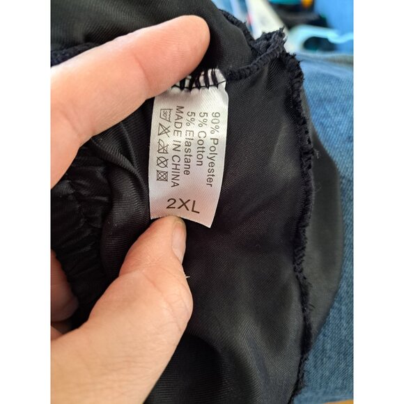 Black Velvet Burnout Floral Sheer Maxi Skirt Elastic Waist Women's Large Gothic - Picture 7 of 9